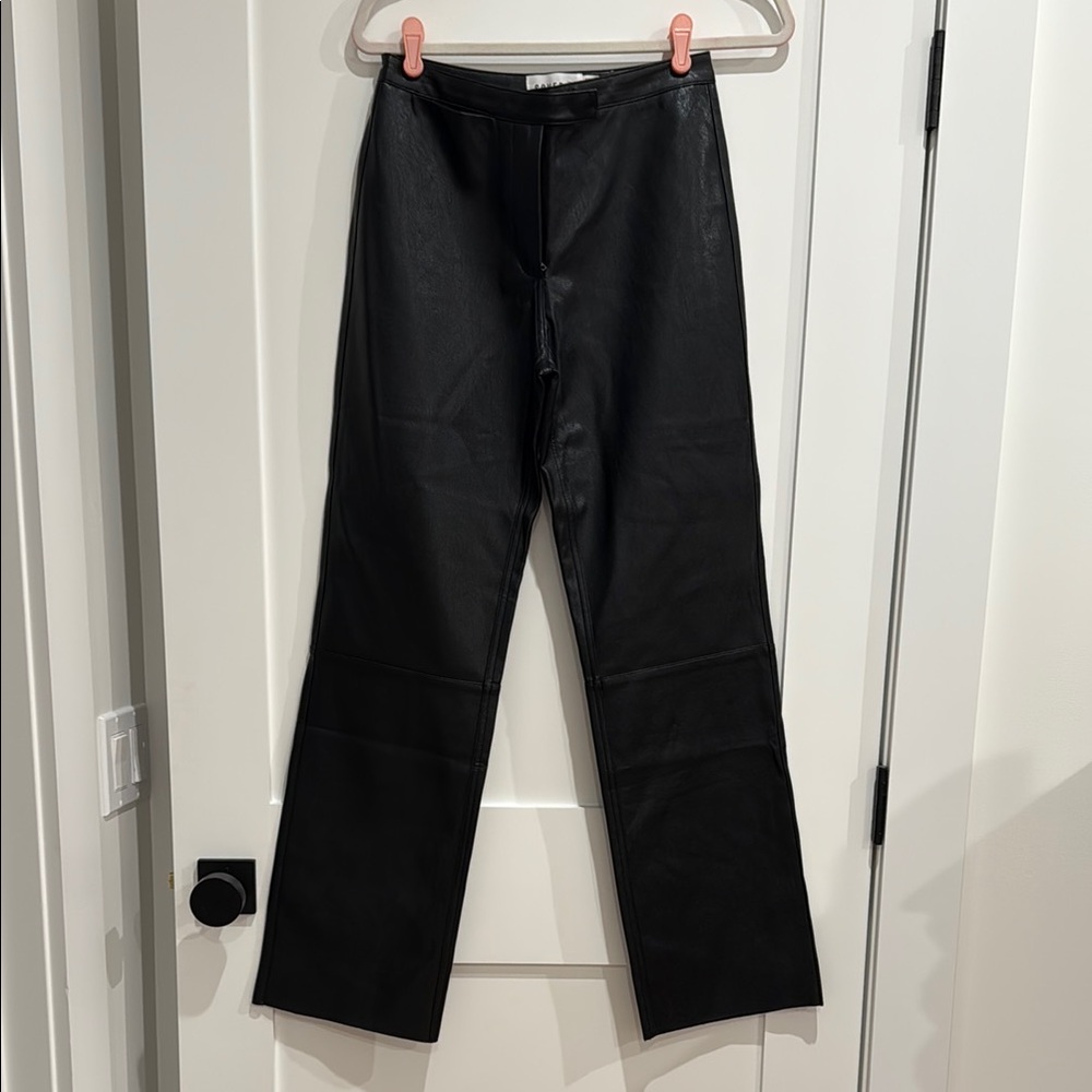 Black Faux Leather Pants